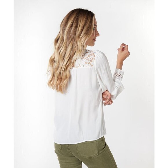 NWT ESQUALO White Crochet Lace Blouse - Picture 6 of 8